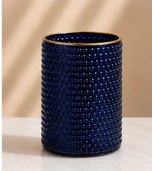 Avaas Textured Glass Candle Holder & Vase (Dual-Use Decor)