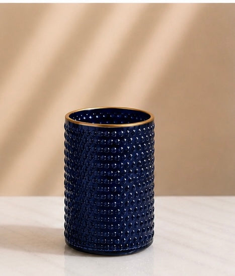 Avaas Textured Glass Candle Holder & Vase (Dual-Use Decor)