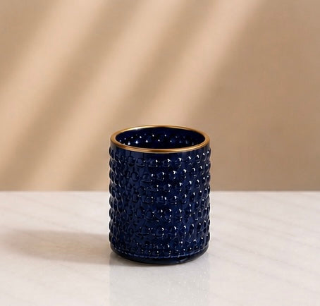 Avaas Textured Glass Candle Holder & Vase (Dual-Use Decor)