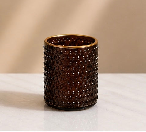 Avaas Textured Glass Candle Holder & Vase (Dual-Use Decor)