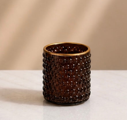 Avaas Textured Glass Candle Holder & Vase (Dual-Use Decor)