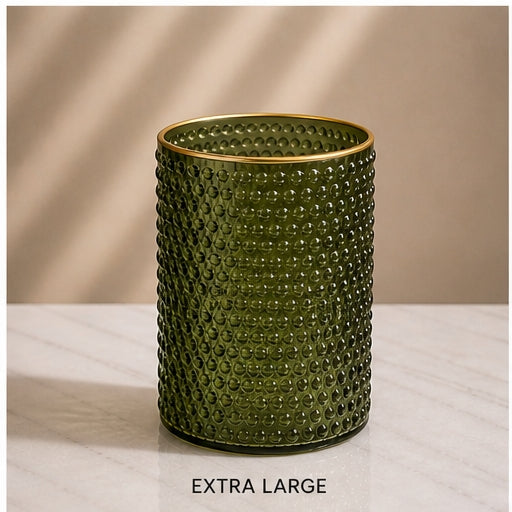 Avaas Textured Glass Candle Holder & Vase (Dual-Use Decor)