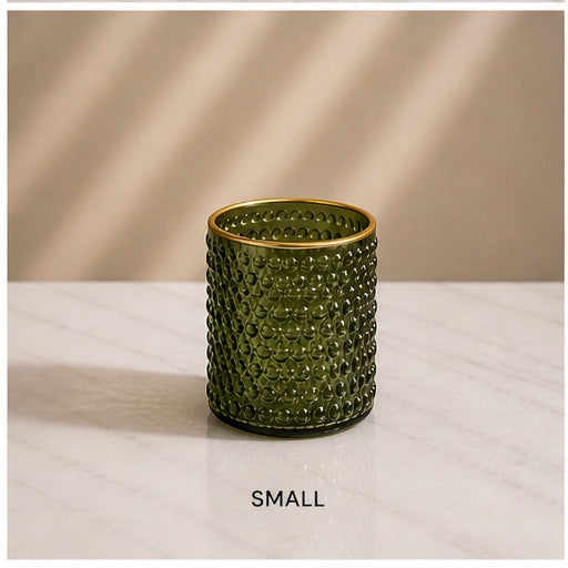 Avaas Textured Glass Candle Holder & Vase (Dual-Use Decor)