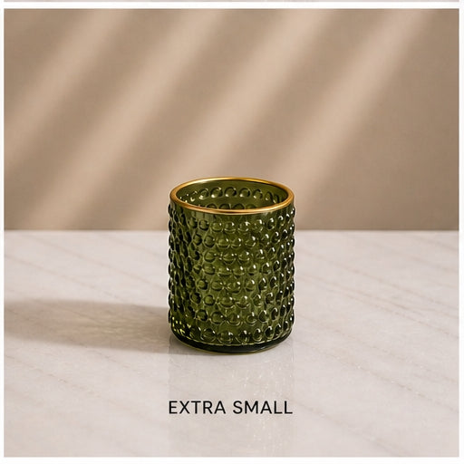 Avaas Textured Glass Candle Holder & Vase (Dual-Use Decor)