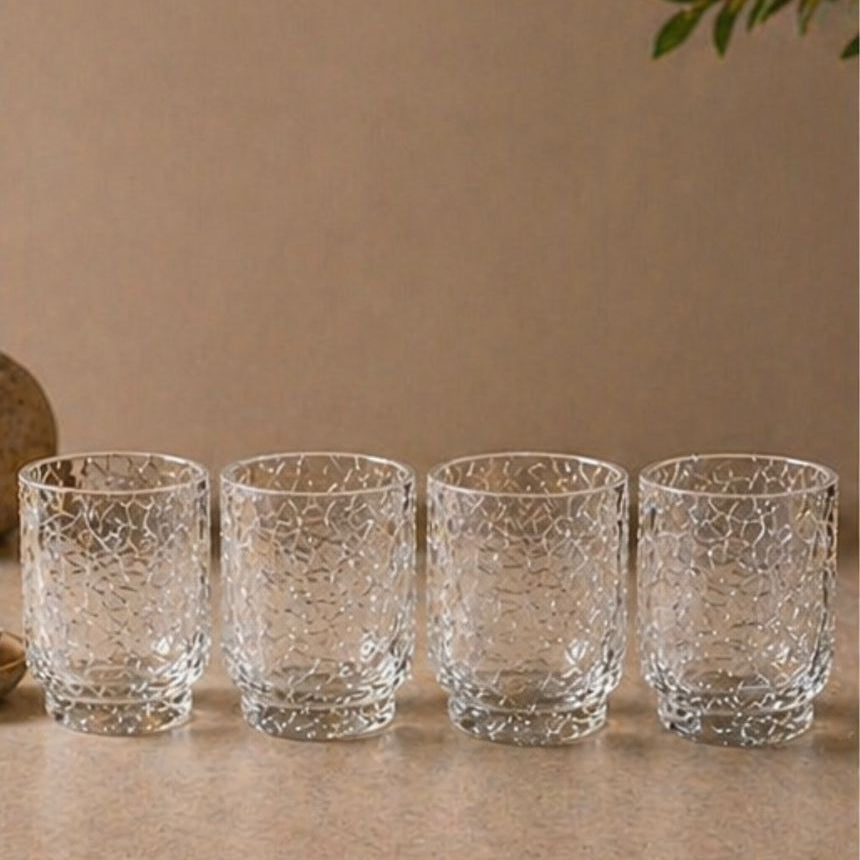 Crackle Glass Candle Holder