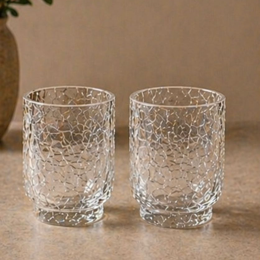 Crackle Glass Candle Holder
