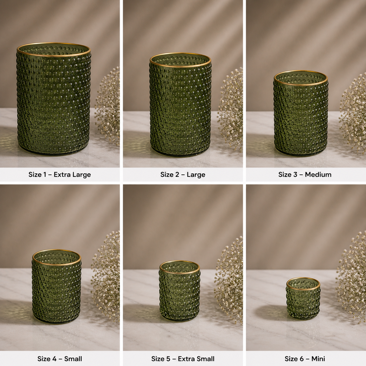 Avaas Textured Glass Candle Holder & Vase (Dual-Use Decor)